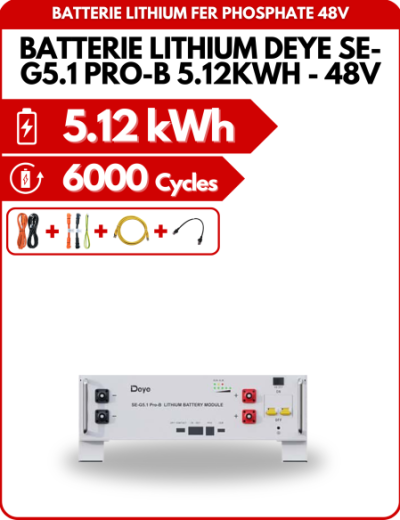 Batterie Lithium Deye SE-G5.1 PRO-B  5.12KWH - 48V